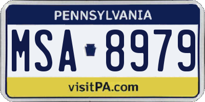 PA license plate MSA8979
