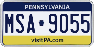 PA license plate MSA9055