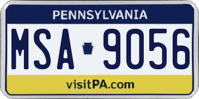 PA license plate MSA9056