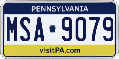 PA license plate MSA9079