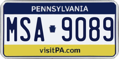 PA license plate MSA9089