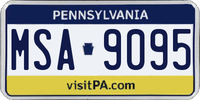 PA license plate MSA9095