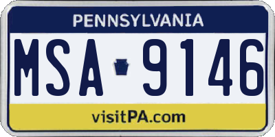 PA license plate MSA9146