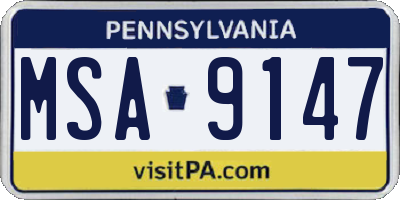 PA license plate MSA9147
