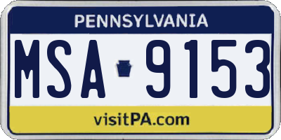 PA license plate MSA9153