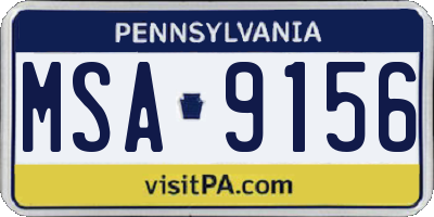 PA license plate MSA9156