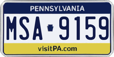PA license plate MSA9159