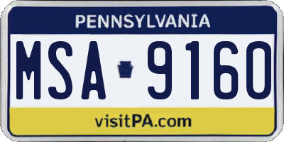 PA license plate MSA9160