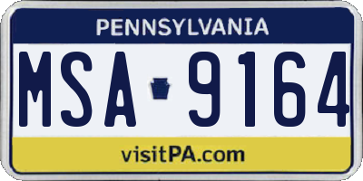 PA license plate MSA9164