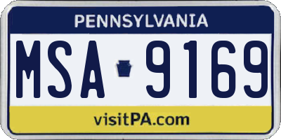 PA license plate MSA9169