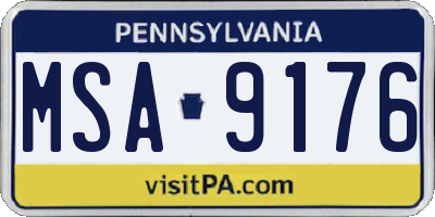 PA license plate MSA9176