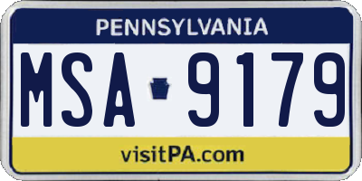 PA license plate MSA9179