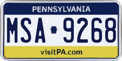 PA license plate MSA9268