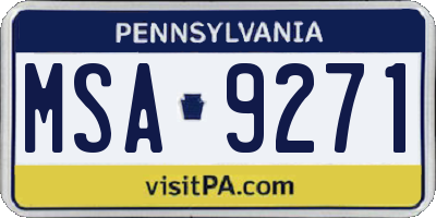 PA license plate MSA9271
