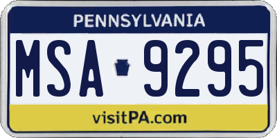 PA license plate MSA9295