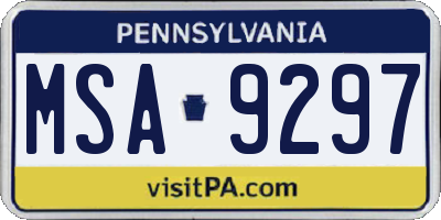 PA license plate MSA9297