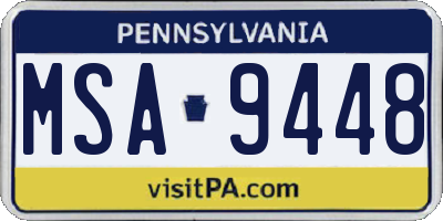 PA license plate MSA9448