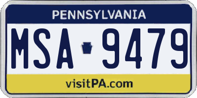 PA license plate MSA9479