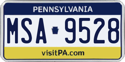 PA license plate MSA9528