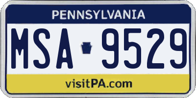 PA license plate MSA9529