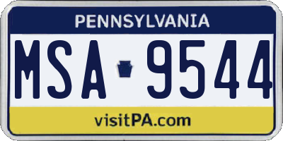 PA license plate MSA9544