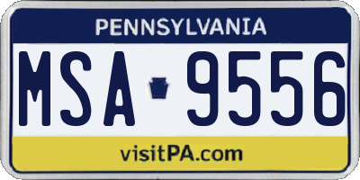 PA license plate MSA9556