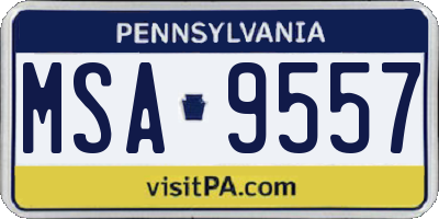 PA license plate MSA9557