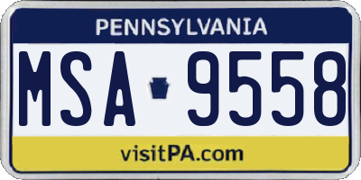 PA license plate MSA9558