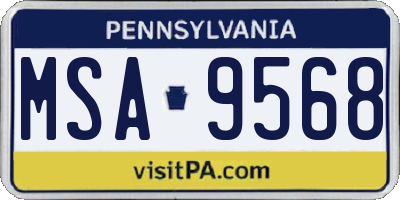 PA license plate MSA9568