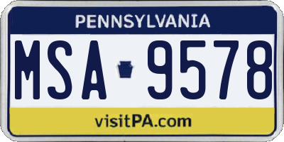 PA license plate MSA9578