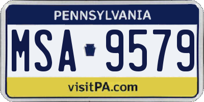 PA license plate MSA9579