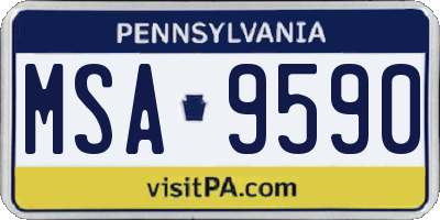PA license plate MSA9590
