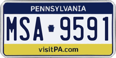 PA license plate MSA9591