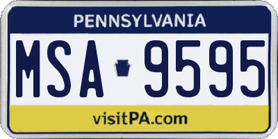 PA license plate MSA9595