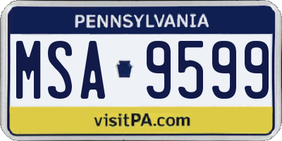 PA license plate MSA9599