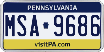 PA license plate MSA9686