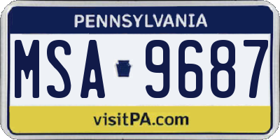 PA license plate MSA9687