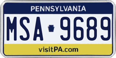 PA license plate MSA9689