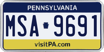 PA license plate MSA9691