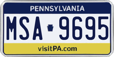 PA license plate MSA9695
