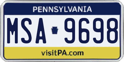 PA license plate MSA9698