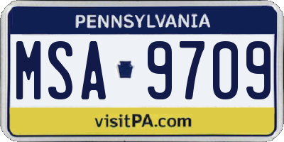 PA license plate MSA9709