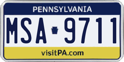 PA license plate MSA9711