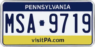 PA license plate MSA9719