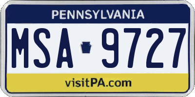 PA license plate MSA9727