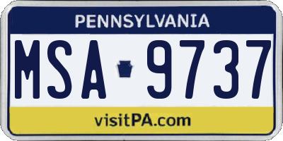 PA license plate MSA9737