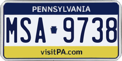 PA license plate MSA9738