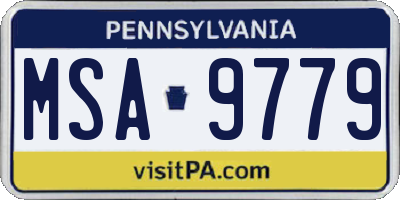 PA license plate MSA9779