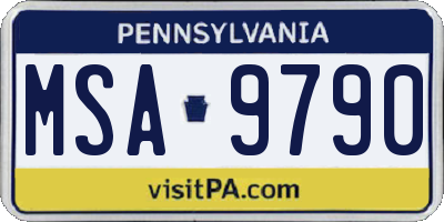 PA license plate MSA9790