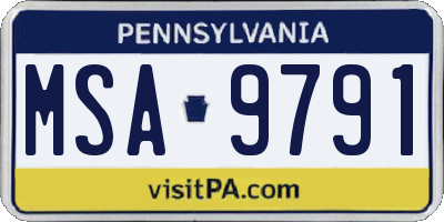 PA license plate MSA9791